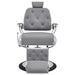 Titan Hydraulic Barber Chair Gray Variant Front View On White Background