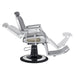 Titan Hydraulic Barber Chair Gray Variant Side View Demonstrating Swing Adjustment On White Background