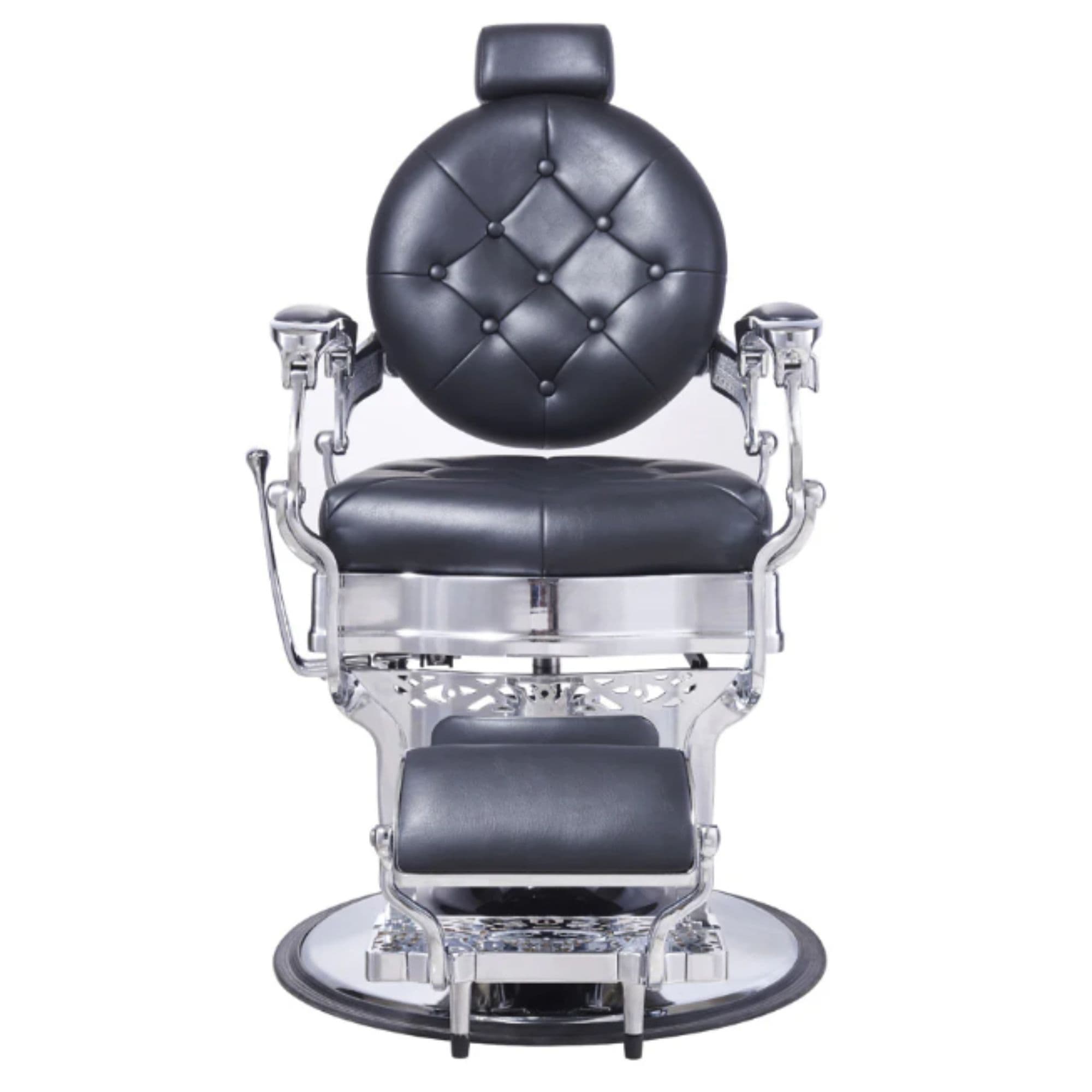Vanquish Barber Chair Black Variant Front View On White Background