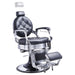 Vanquish Barber Chair Black Variant Side View Demonstrating Pull Out Headrest Range On White Background