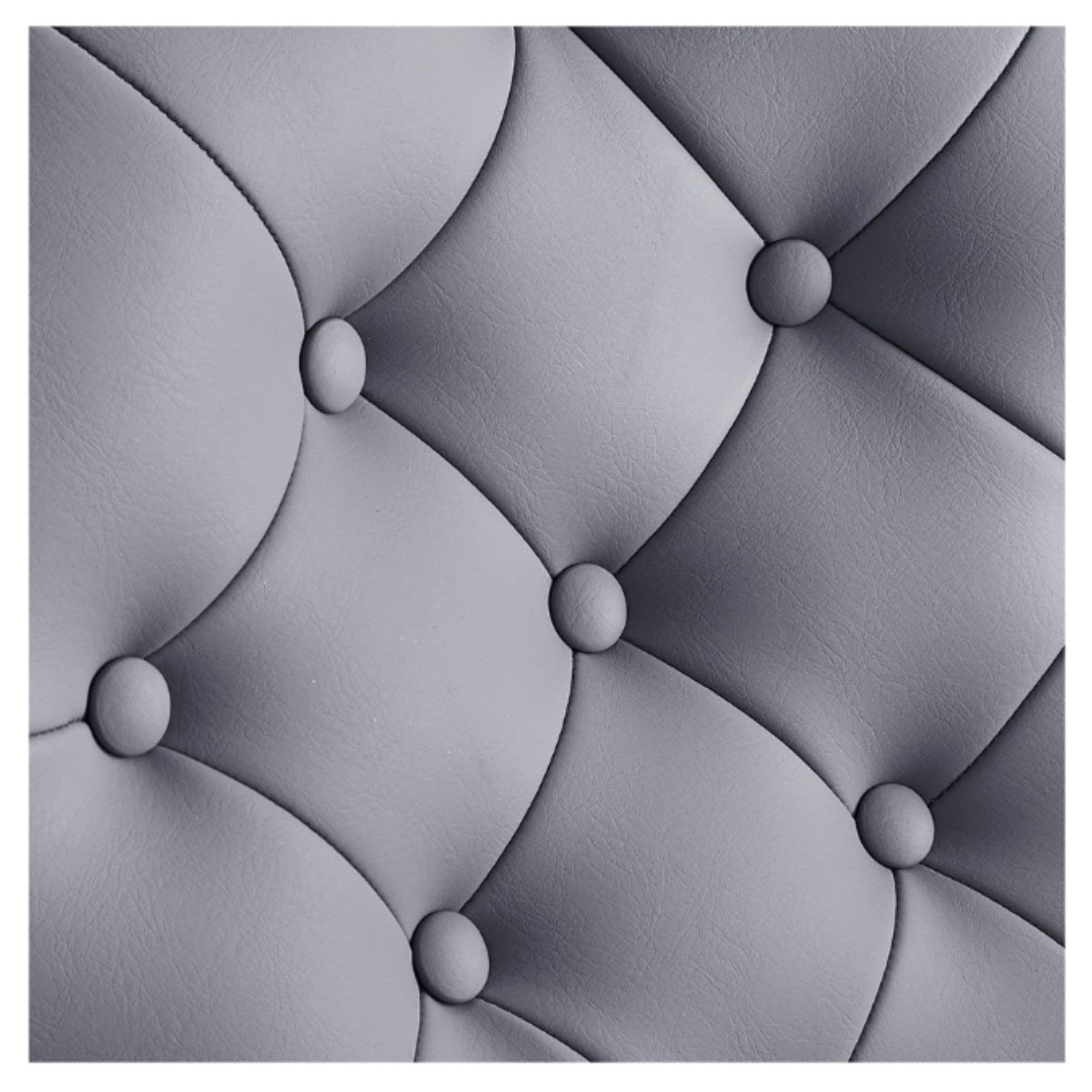 Vanquish Barber Chair Close-Up View Of Diamond Tufted Gray Upholstery Pattern