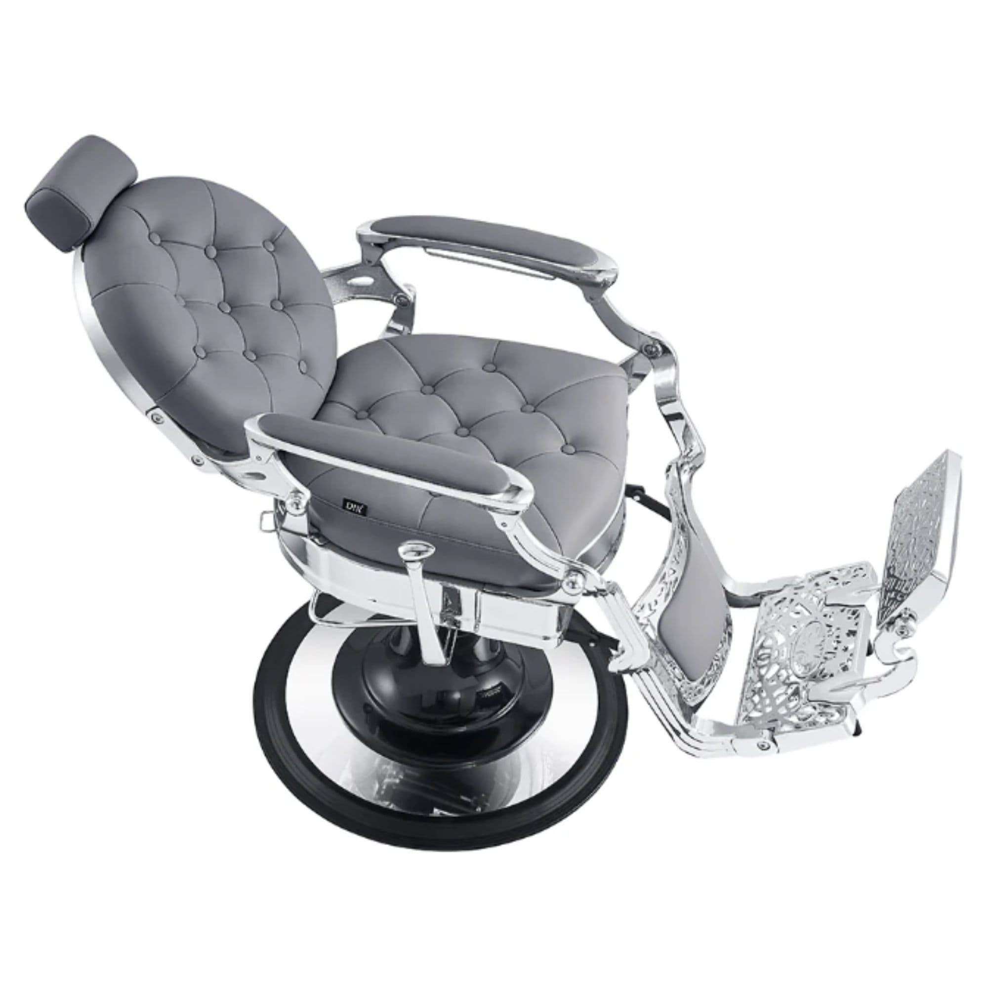Vanquish Barber Chair Gray Variant Top Side View On White Background