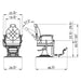 Vanquish Barber Chair Product Dimension Diagram