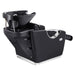 Victoria Electric Shampoo Backwash Unit Black Rear Angled View With Sink And Extended Leg Rest