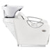 Victoria Electric Shampoo Backwash Unit White Side View With White Single Shampoo Wash Station