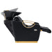 Victoria Gold Electric Shampoo Chair Black Side View Of Black Single Shampoo Wash Station With Demo And Extended Leg Rest