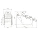 Victoria Gold Electric Shampoo Chair Product Dimension Diagram 