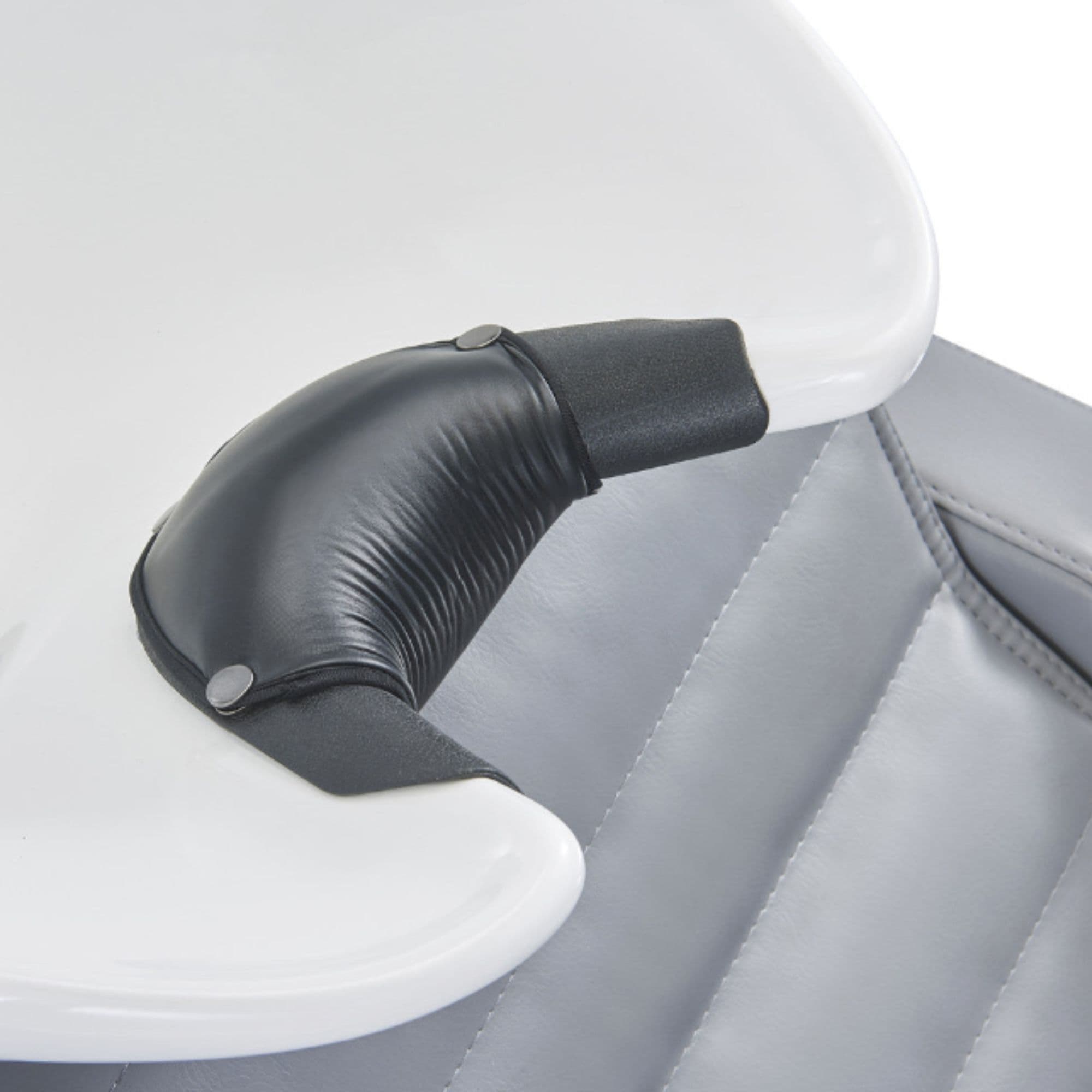 Victoria Motorized Shampoo Backwash Station Close-Up View Of Shampoo Bowl Neck Rest Cushion