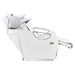 Victoria Motorized Shampoo Backwash Station White Side View With White Sink And Leg Rest Extended