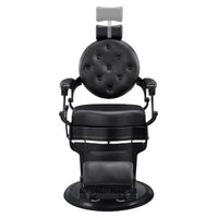 Thumbnail for Viking Classic Barber Chair Black Variant Front View Demonstrating Pull Out Headrest Range On White Background