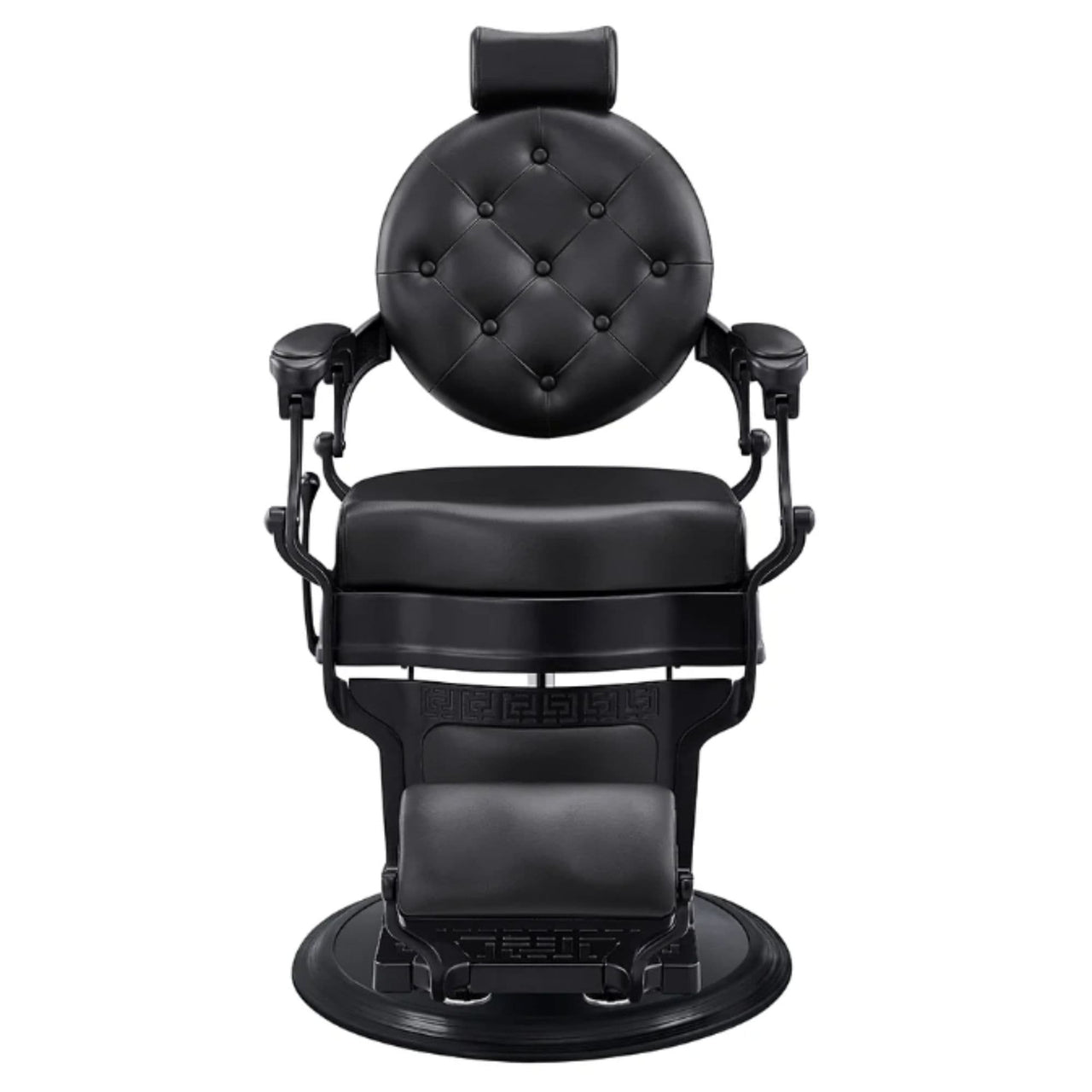 Viking Classic Barber Chair Black Variant Front View On White Background