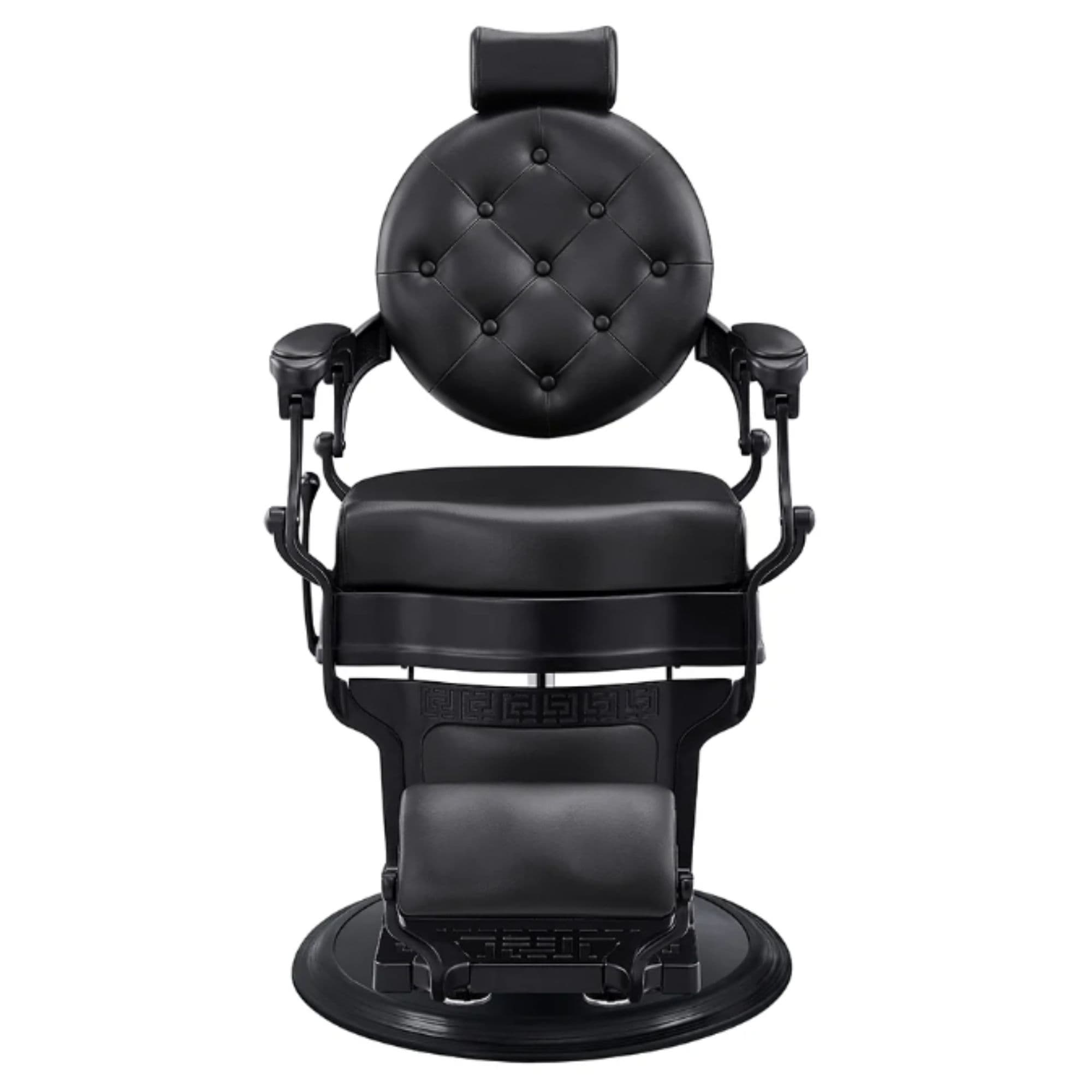 Viking Classic Barber Chair Black Variant Front View On White Background