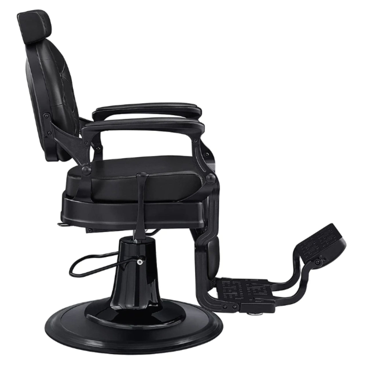 Viking Classic Barber Chair Black Variant Side View On White Background