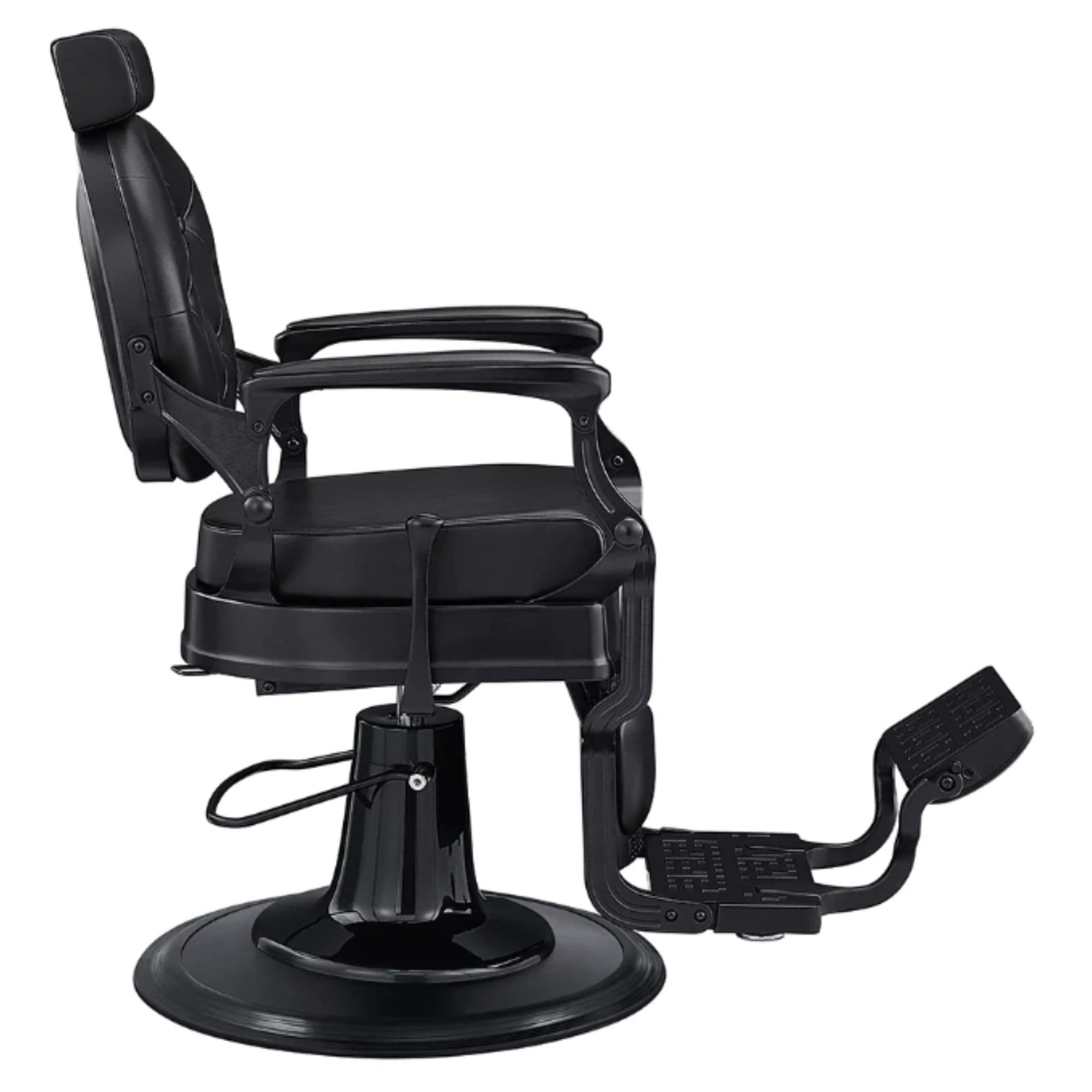 Viking Classic Barber Chair Black Variant Side View On White Background