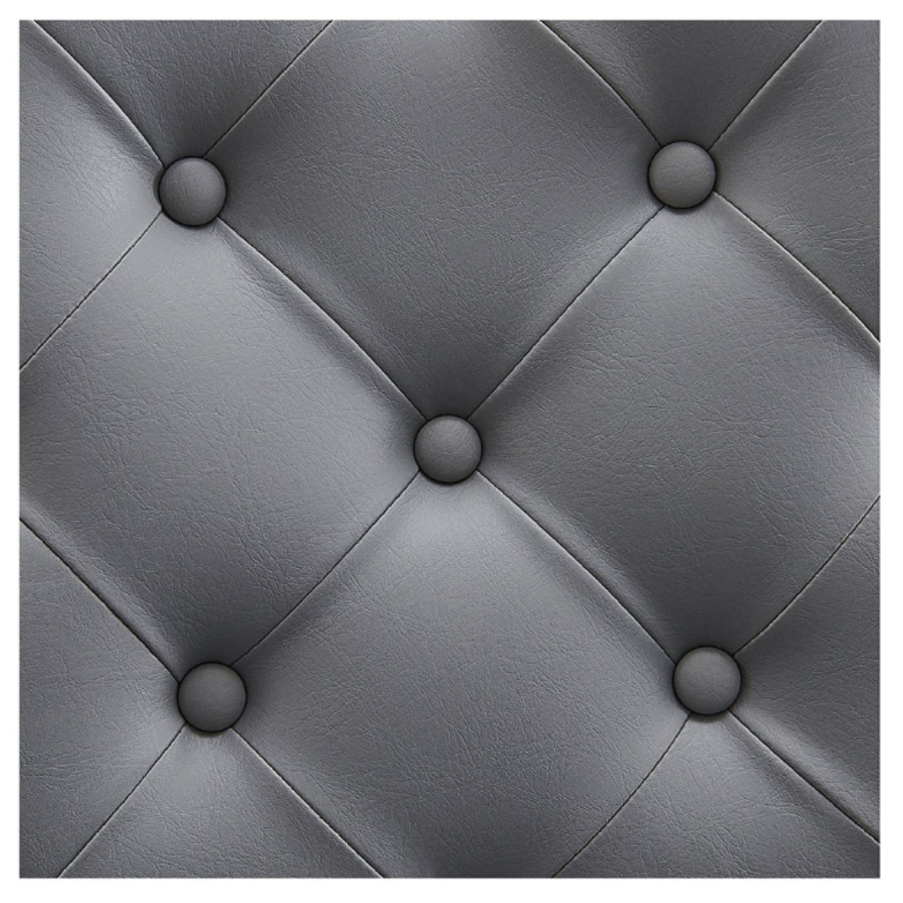 Viking Classic Barber Chair Close-Up View Of Diamond Tufted Gray Upholstery Pattern