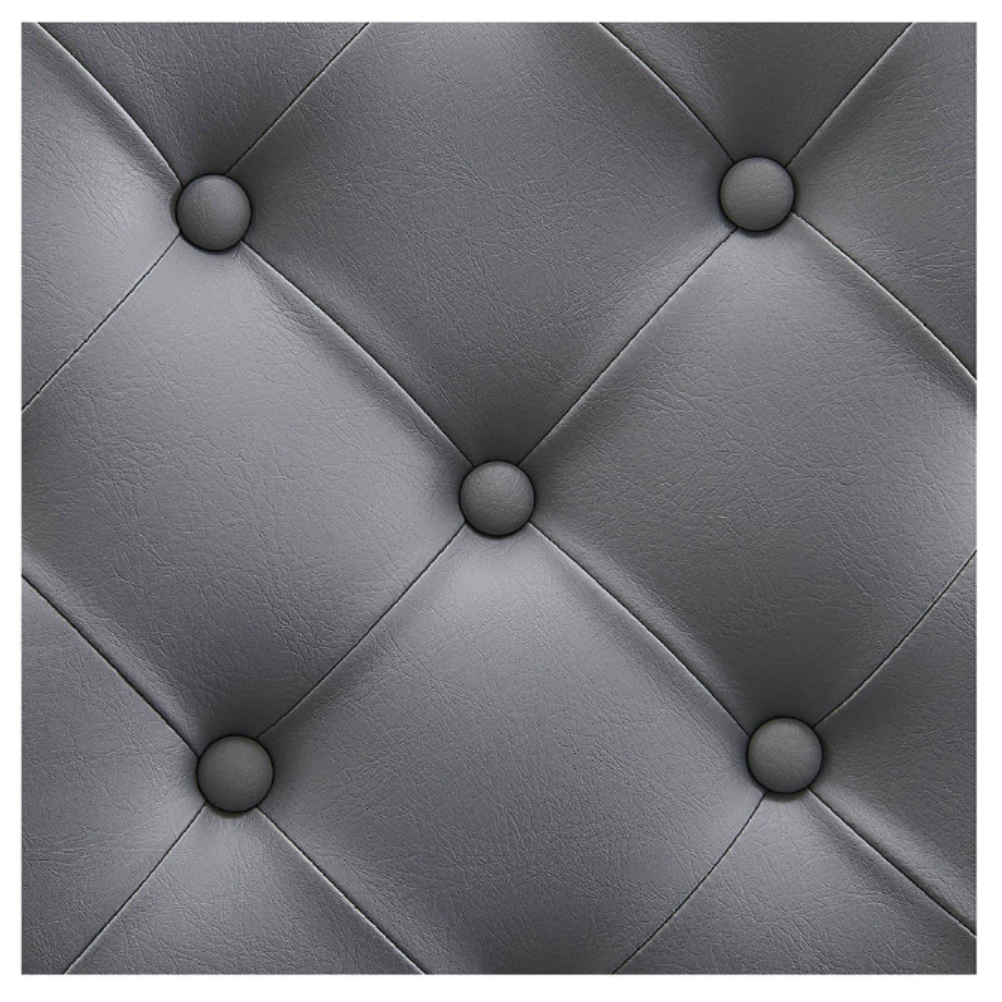 Viking Classic Barber Chair Close-Up View Of Diamond Tufted Gray Upholstery Pattern