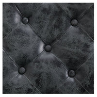 Thumbnail for Viking Classic Barber Chair Close-Up View Of Diamond Tufted Vintage Black Upholstery Pattern