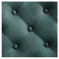 Thumbnail for Viking Classic Barber Chair Close-Up View Of Diamond Tufted Vintage Green Upholstery Pattern