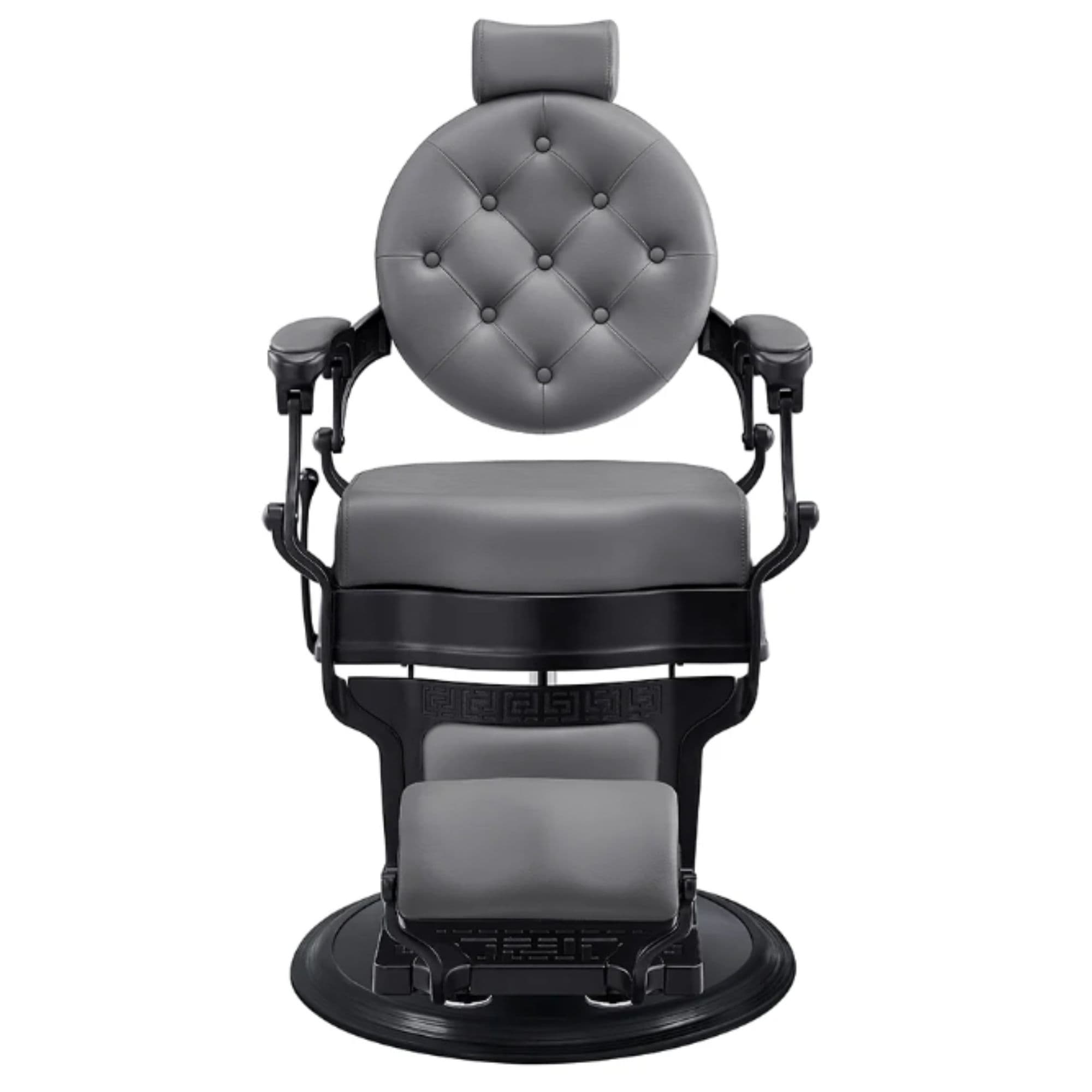 Viking Classic Barber Chair Gray Variant Front View On White Background