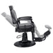 Viking Classic Barber Chair Gray Variant Side View Demonstrating Swing Adjustment On White Background