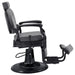 Viking Classic Barber Chair Gray Variant Side View Demonstrating The Swing Range Of Foot Rest Extension On White Background