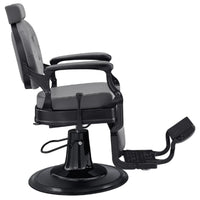 Thumbnail for Viking Classic Barber Chair Gray Variant Side View On White Background
