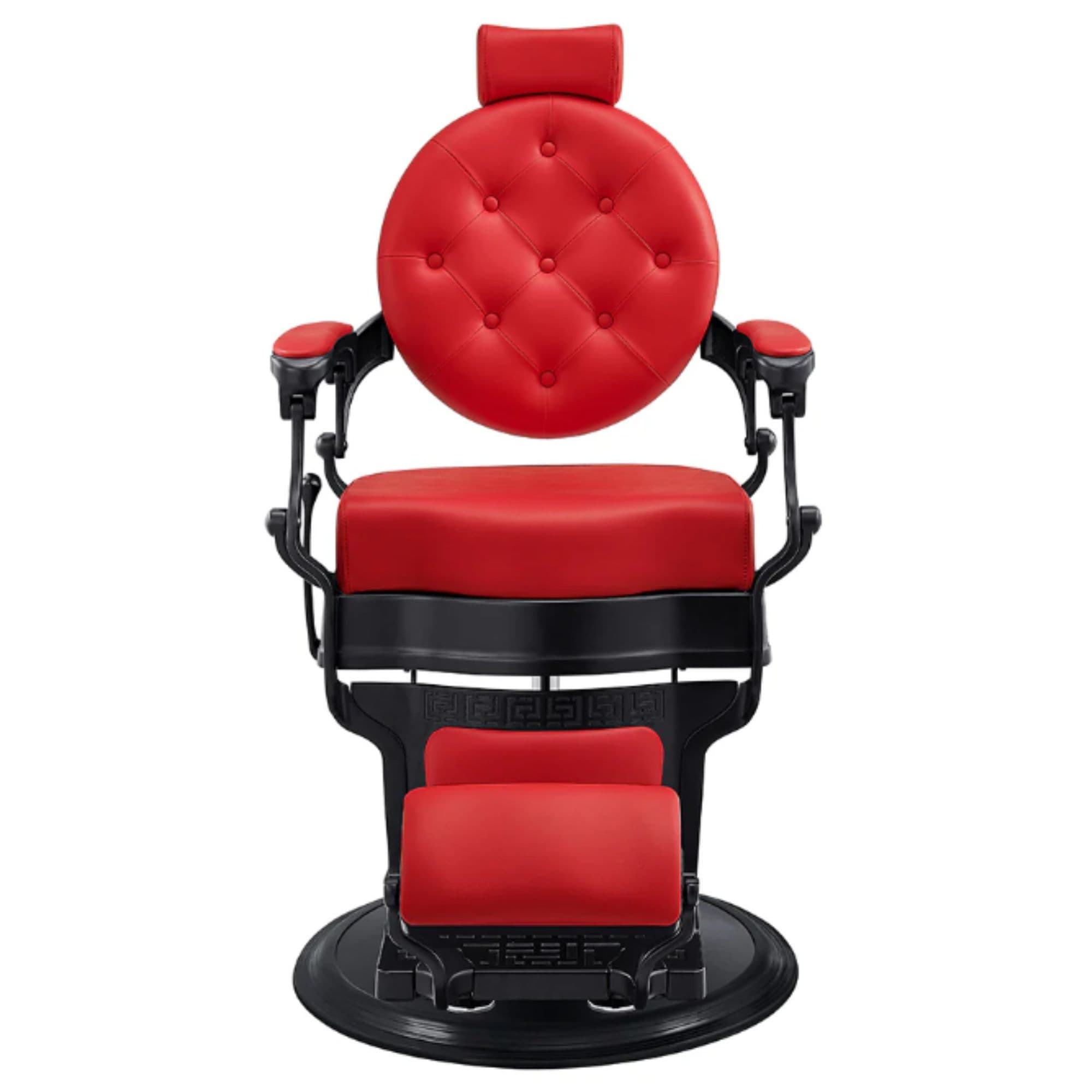 Viking Classic Barber Chair Red Variant Front View On White Background