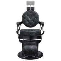 Thumbnail for Viking Classic Barber Chair Vintage Black Variant Front View Demonstrating Pull Out Headrest Range On White Background
