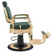 Vintage Green Variant Side View Demonstrating The Swing Range Of Foot Rest Extension On White Background