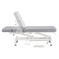 Thumbnail for VitalEarth 2-Motors Treatment Table and Wellness Therapy Bed Gray Color Side View With Foot Control And Head Section Adjustment Demo On White Background