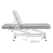 VitalEarth 2-Motors Treatment Table and Wellness Therapy Bed Gray Color Side View With Foot Control And Head Section Adjustment Demo On White Background