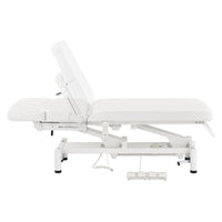 Thumbnail for VitalEarth 2-Motors Treatment Table and Wellness Therapy Bed White Color Side View With Foot Control And Head Section Adjustment Demo On White Background