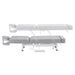 WellRelax 2-Motors Therapy Treatment Table with Tilting Cradle Pillow Side View And Fully Reclined Of Gray Color Showing An Up And Down Adjustment With Foot Control On White Background