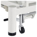 WellRelax Dual-Motor Therapy Table with Tilting Pillow Close-Up View Of White Caster Wheel And Base Frame On White Background