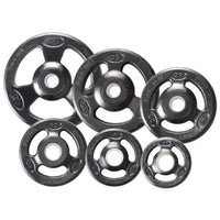 Thumbnail for York Barbell 2″ Iso-Grip Rubber Encased Steel Olympic Plate Sets