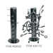 York Barbell 15 Cable Attachment Pack with Rack Cable Attachment Storage Rack With Full 15-Piece Set On White Background Labeled With Item Numbers