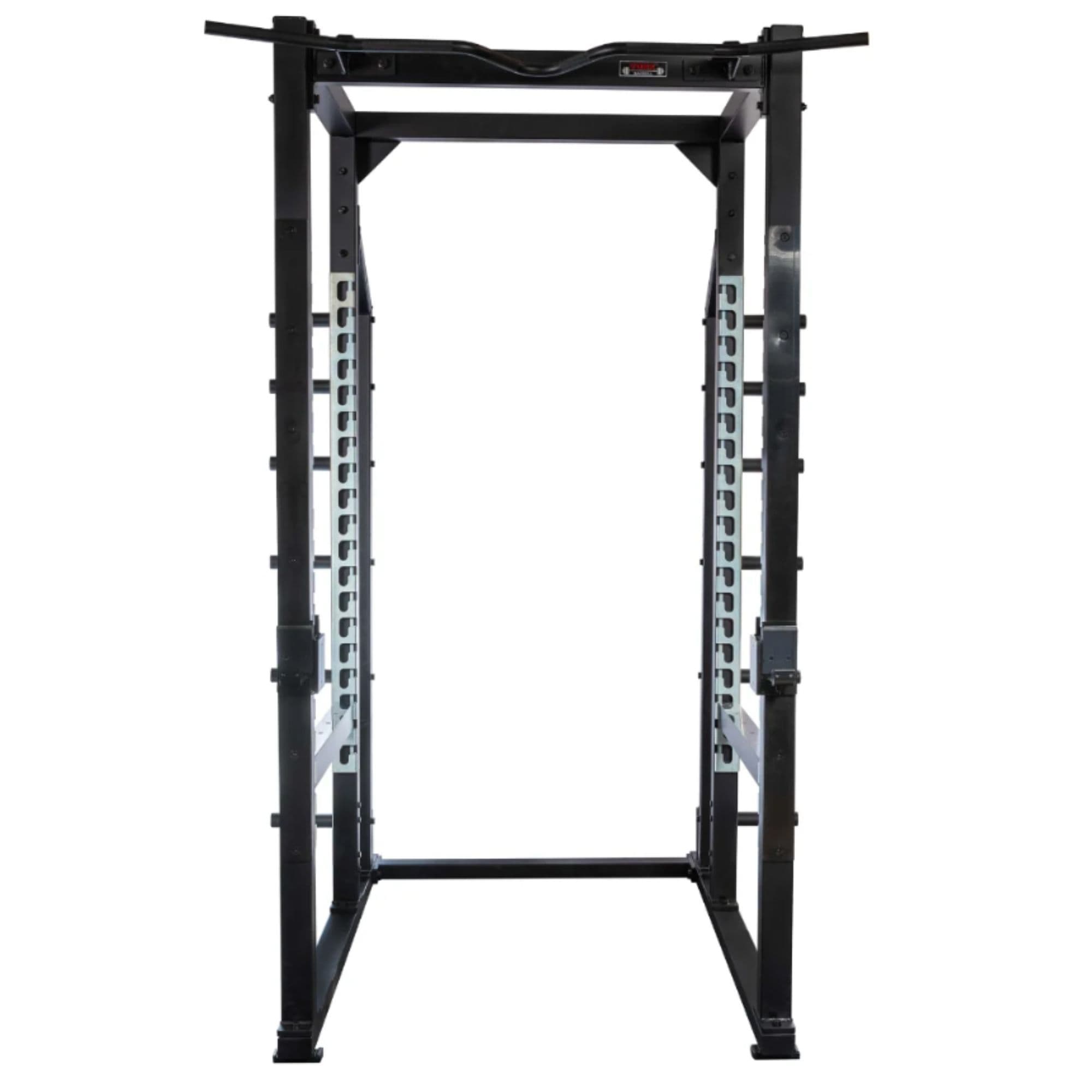 York Barbell 53006 STS Power Rack with Hook Plates Front View On White Background