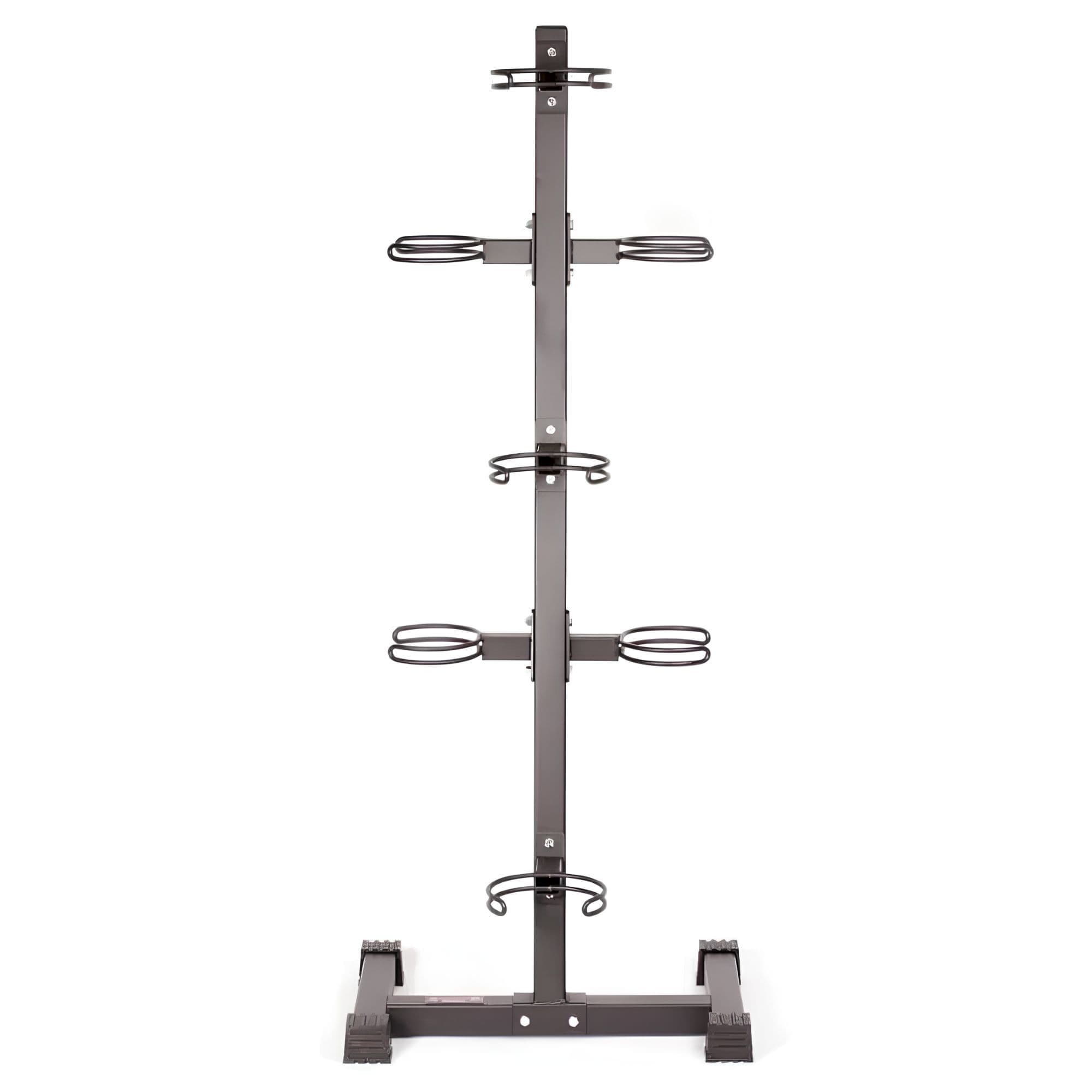 York Barbell 7-BALL Vertical Medicine Ball Storage Rack Front View On White Background