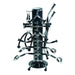 York Barbell Cable Attachment Set With Rack Showing The Complete 15-Piece Space-Saving Storage On White Background