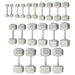 York Barbell Cast Iron Hex Dumbbell Set Full Range View In Multiple Weights On White Background