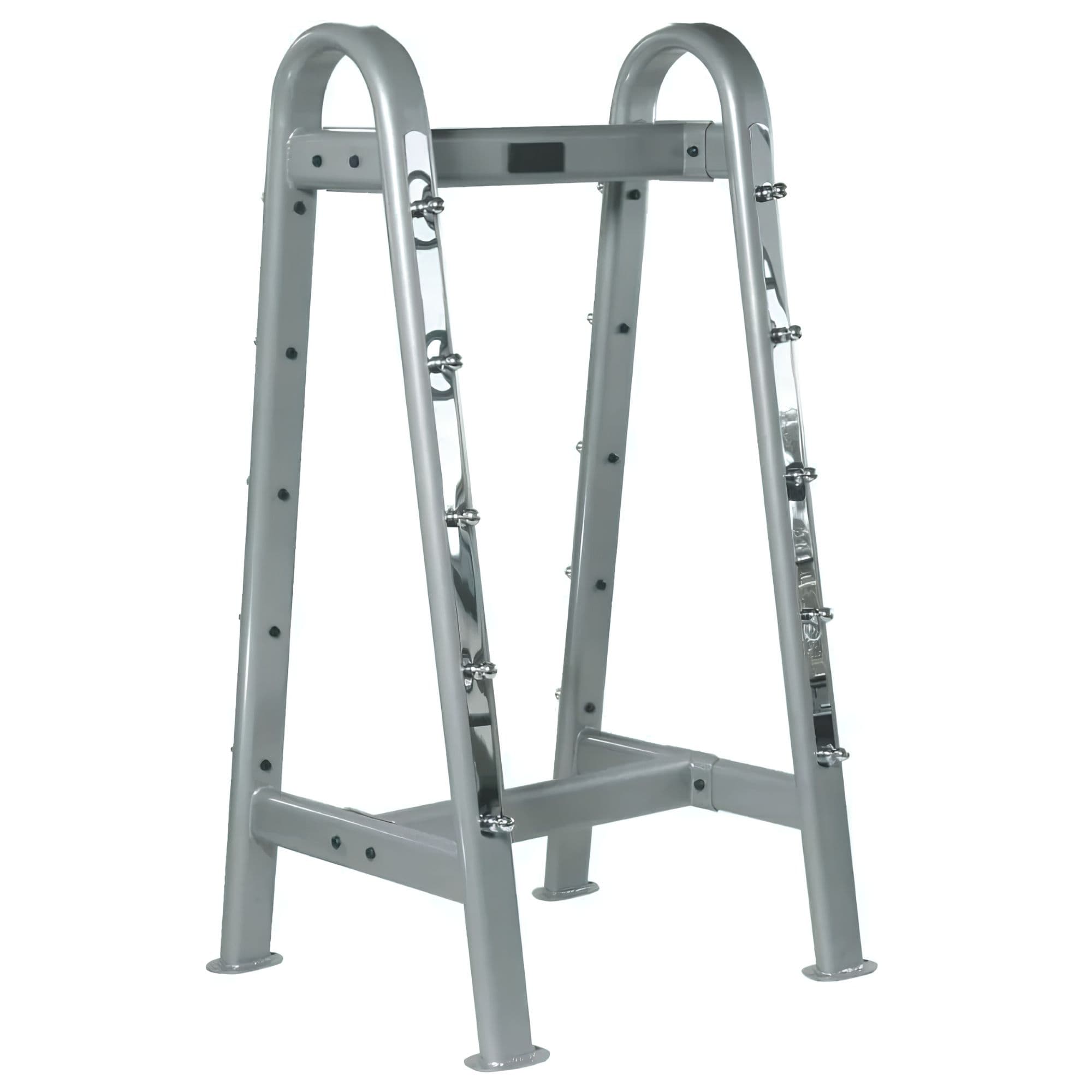 York Barbell ETS Fixed Straight And Curl Barbell Rack Front Angle View On White Background