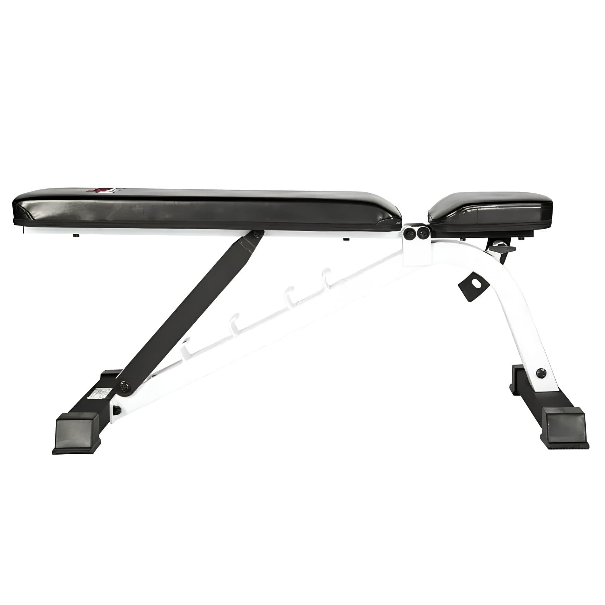York Barbell FTS Flat-to-incline Adjustable Utility Bench 48003 Fully Recline Side View On White Background