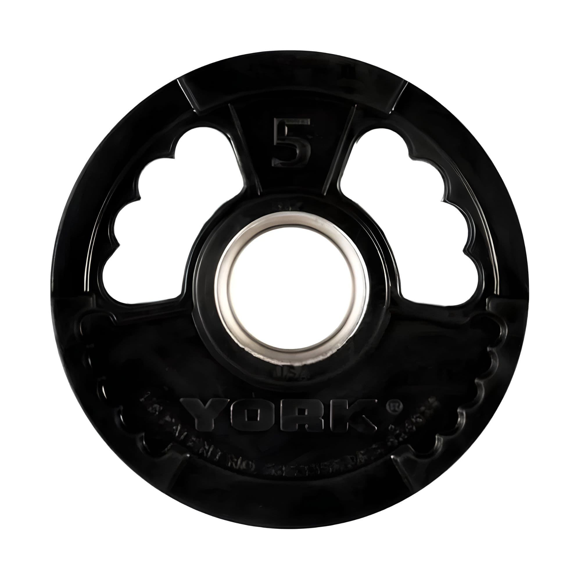 York Barbell G2 Rubber Thin Line Olympic Weight Plate Sets 5 LB Weight On White Background
