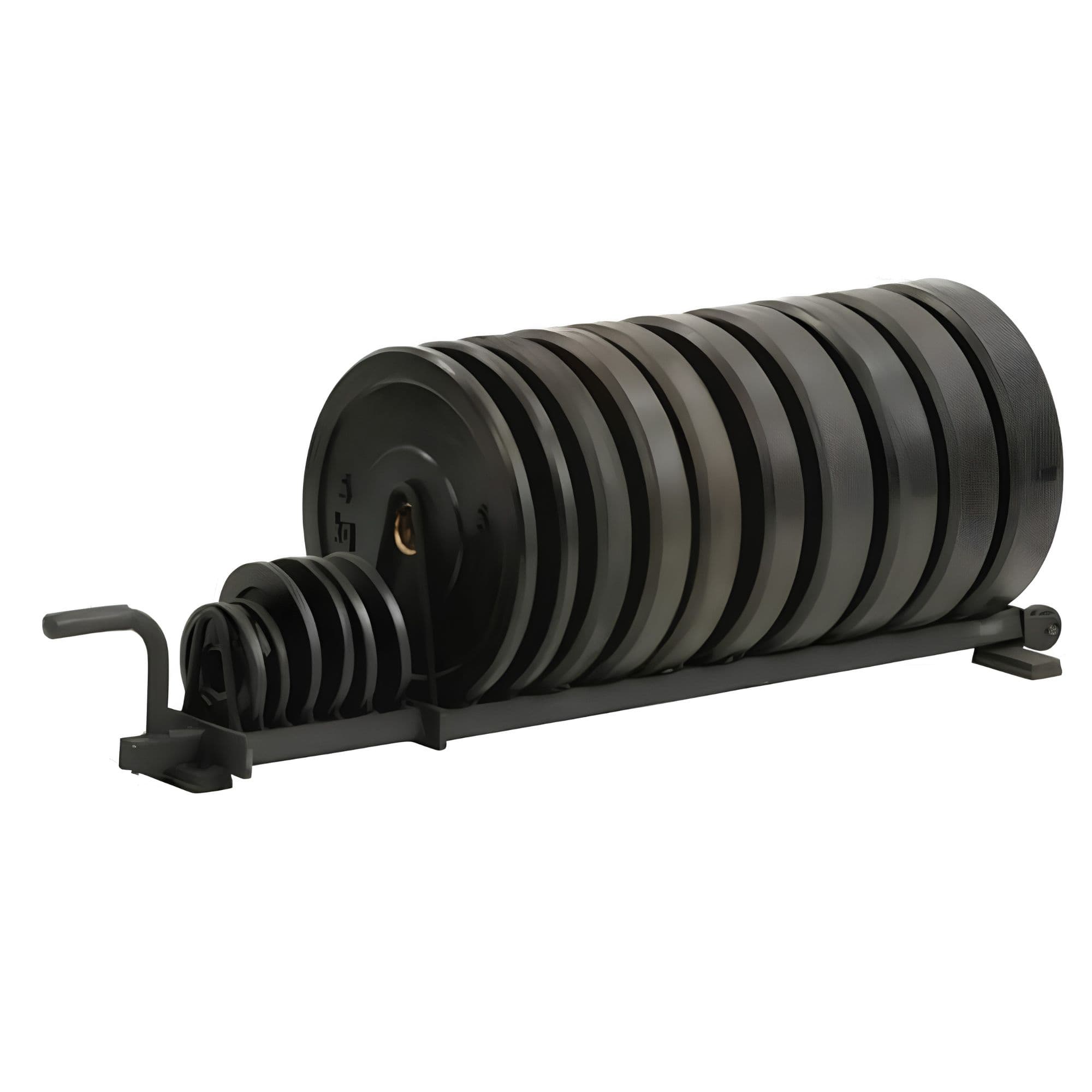 York Barbell Horizontal Weight Plate Rack Angled View On White Background