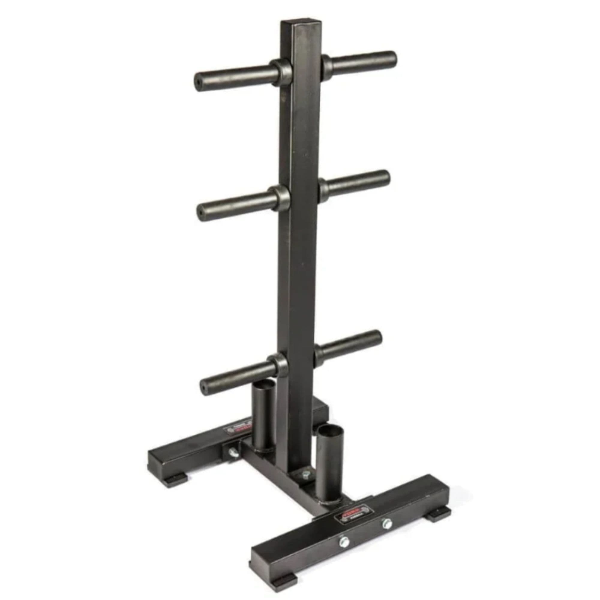 York Barbell Olympic Plate Tree Front Angle View On White Background