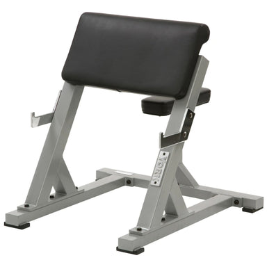 York Barbell Preacher Curl Silver Variant Front Angle View On White Background