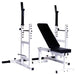 York Barbell Pro Series 209 Squat Rack Bench Combo Complete Product Front Angle View On White Background