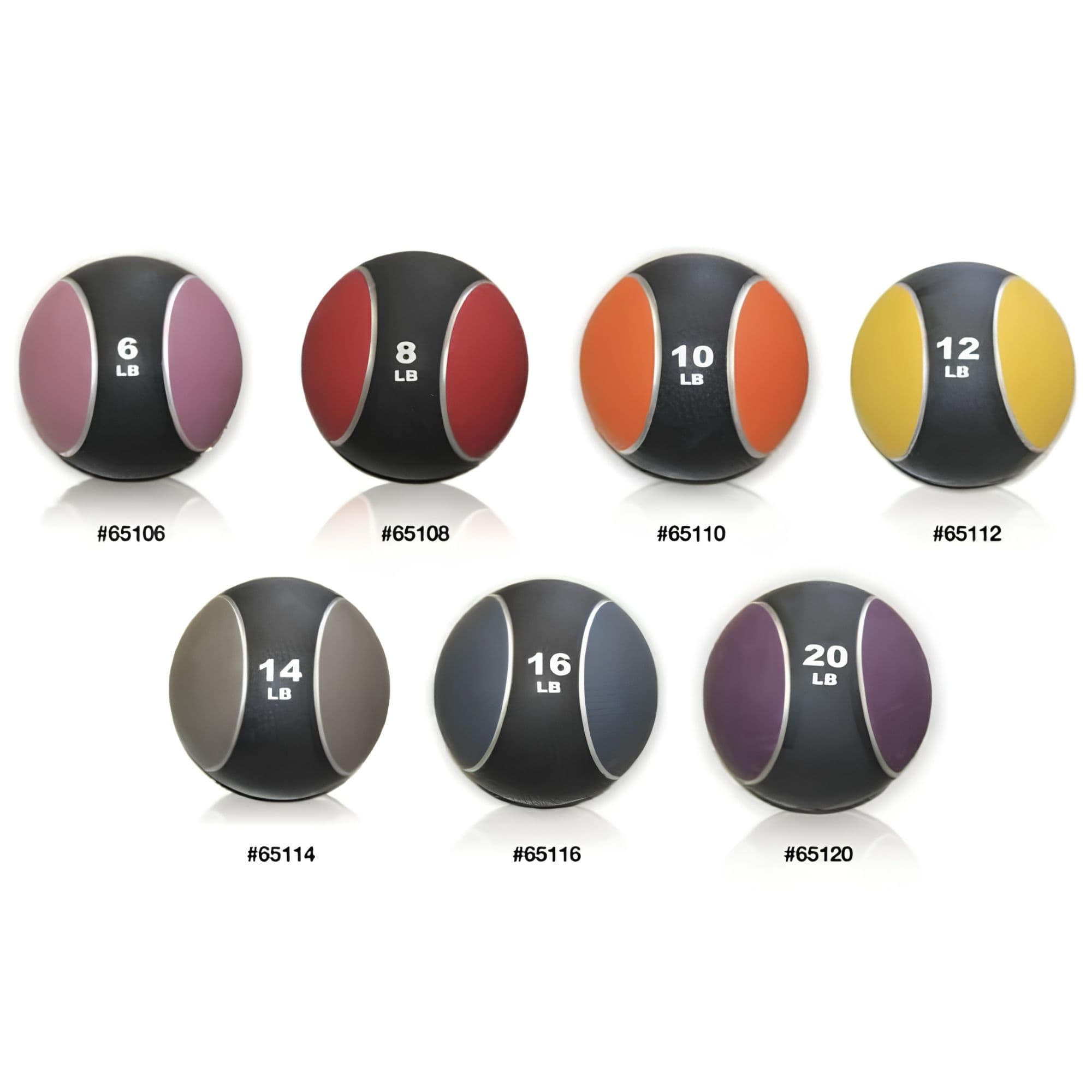 York Barbell Rubber Medicine Ball Set Complete Product Weight Sets On White Background