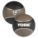 York Barbell Rubber Medicine Balls Detailed View Of 14LB  On White Background