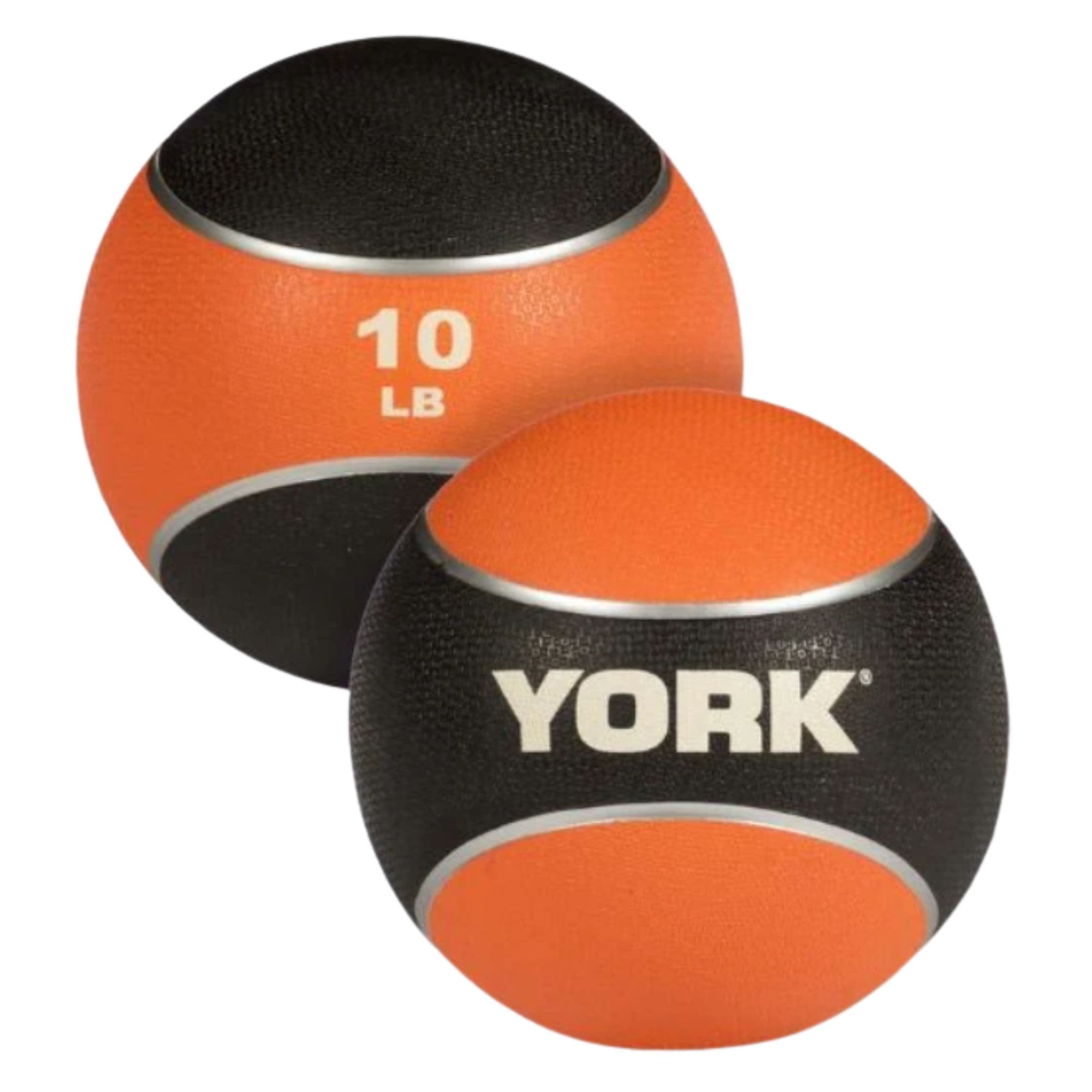 York Barbell Rubber Medicine Balls Set Detailed View Of 10LB  On White Background